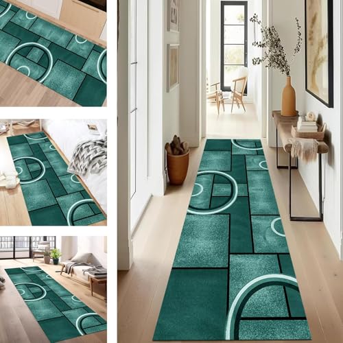 SUCERU Teppich Läufer Flur rutschfest Waschbar Schmutzfangmatte Teppichmatten Cyan Schwarz Korridor Teppichläufer Küchen 70X240CM Flurteppich Wohnzimmer Schlafzimmer Schmutzfangküchenläufer SUCERU Teppich Läufer Flur rutschfest Waschbar Schmutzfangmatte Teppichmatten Cyan Schwarz Korridor Teppichläufer Küchen 70X240CM Flurteppich Wohnzimmer Schlafzimmer Schmutzfangküchenläufer von SUCERU
