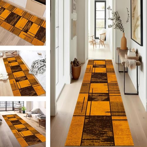 SUCERU Teppich Läufer Flur rutschfest Waschbar Schmutzfangmatte Teppichmatten Orange Schwarz Korridor Teppichläufer Küchen 60X250CM Flurteppich Wohnzimmer Schlafzimmer Schmutzfangküchenläufer SUCERU Teppich Läufer Flur rutschfest Waschbar Schmutzfangmatte Teppichmatten Orange Schwarz Korridor Teppichläufer Küchen 60X250CM Flurteppich Wohnzimmer Schlafzimmer Schmutzfangküchenläufer von SUCERU