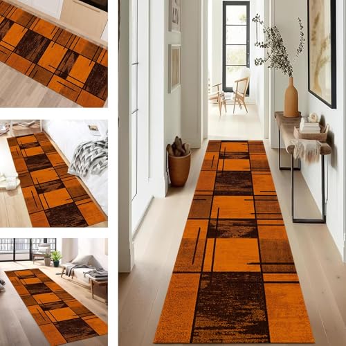 SUCERU Teppich Läufer Flur rutschfest Waschbar Schmutzfangmatte Teppichmatten Orange Schwarz Korridor Teppichläufer Küchen 60X400CM Flurteppich Wohnzimmer Schlafzimmer Schmutzfangküchenläufer SUCERU Teppich Läufer Flur rutschfest Waschbar Schmutzfangmatte Teppichmatten Orange Schwarz Korridor Teppichläufer Küchen 60X400CM Flurteppich Wohnzimmer Schlafzimmer Schmutzfangküchenläufer von SUCERU