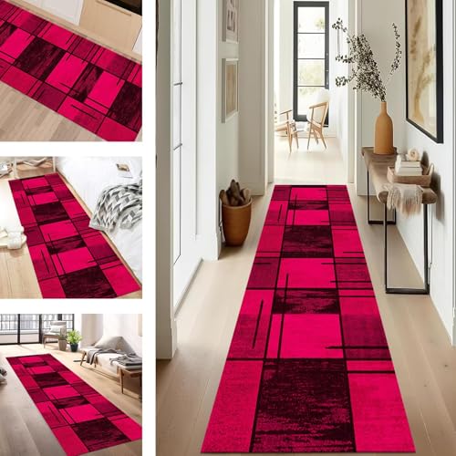 SUCERU Teppich Läufer Flur rutschfest Waschbar Schmutzfangmatte Teppichmatten Rosa Schwarz Korridor Teppichläufer Küchen 80X120CM Flurteppich Wohnzimmer Schlafzimmer Schmutzfangküchenläufer SUCERU Teppich Läufer Flur rutschfest Waschbar Schmutzfangmatte Teppichmatten Rosa Schwarz Korridor Teppichläufer Küchen 80X120CM Flurteppich Wohnzimmer Schlafzimmer Schmutzfangküchenläufer von SUCERU