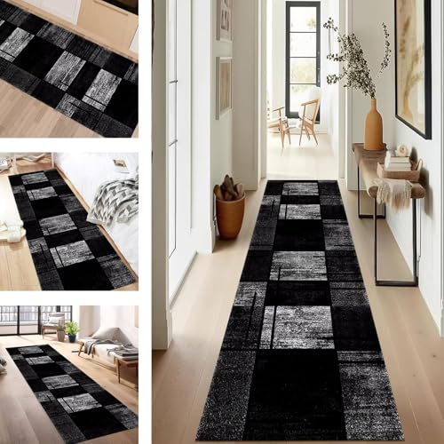 SUCERU Teppich Läufer Flur rutschfest Waschbar Schmutzfangmatte Teppichmatten Schwarz Grau Korridor Teppichläufer Küchen 90X200CM Flurteppich Wohnzimmer Schlafzimmer Schmutzfangküchenläufer SUCERU Teppich Läufer Flur rutschfest Waschbar Schmutzfangmatte Teppichmatten Schwarz Grau Korridor Teppichläufer Küchen 90X200CM Flurteppich Wohnzimmer Schlafzimmer Schmutzfangküchenläufer von SUCERU