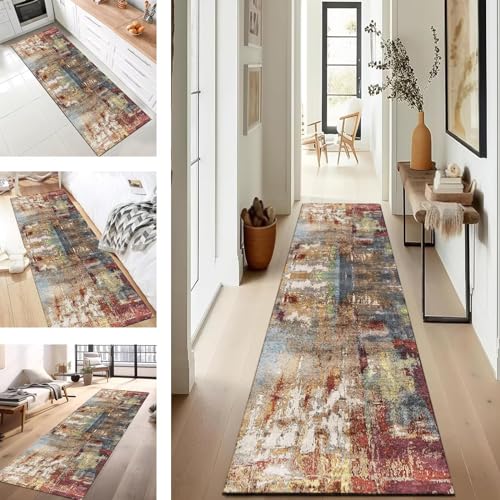 SUCERU Teppich Läufer für Küche rutschfest Waschbar 100X200CM Moderne Küchenteppich Rot Gelb Anpassbar Teppichläufer Meterware Korridor Teppich Schlafzimmer Fußmatten Wohnzimmer Esszimmer Flurläufer SUCERU Teppich Läufer für Küche rutschfest Waschbar 100X200CM Moderne Küchenteppich Rot Gelb Anpassbar Teppichläufer Meterware Korridor Teppich Schlafzimmer Fußmatten Wohnzimmer Esszimmer Flurläufer von SUCERU