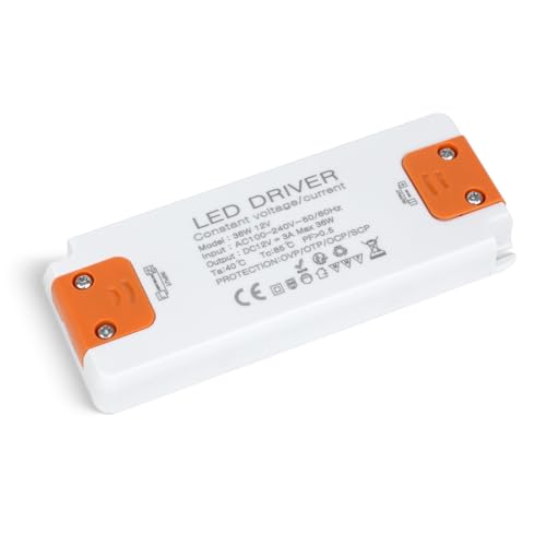 SUCIKORIO 12V 36W Netzteil LED Trafo LED Transformator 230V auf 12V 36W 3A Schlank Konstante Spannung Treiber Netzteil 12V Ultra Dünn Niedervolttrafo für Streifen, Lampen von SUCIKORIO