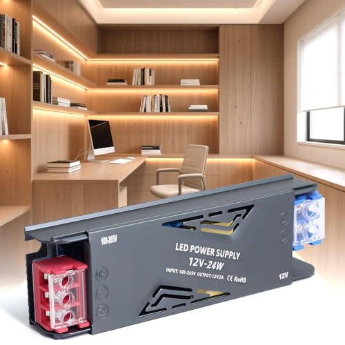 SUCIKORIO 12V Netzteil LED Trafo 24W Transformator 230V auf 12V 24W 2A Schlank Konstante Spannung LED Treiber Netzteil 12V Ultra Dünn Niedervolttrafo für LEDs Lampen, LEDs Streifen, Halogen SUCIKORIO 12V Netzteil LED Trafo 24W Transformator 230V auf 12V 24W 2A Schlank Konstante Spannung LED Treiber Netzteil 12V Ultra Dünn Niedervolttrafo für LEDs Lampen, LEDs Streifen, Halogen von SUCIKORIO