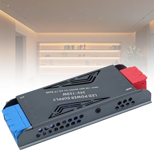 SUCIKORIO 24V 150W Netzteil LED Trafo LED Transformator 230V auf 24V 6,3A Schlank Konstante Spannung LED Treiber Netzteil 24V Ultra Dünn Niedervolttrafo für LED Streifen, LED Lampen von SUCIKORIO