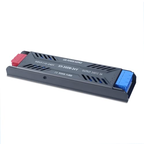 SUCIKORIO 24V 300W Netzteil LED Trafo LED Transformator 230V auf 24V 12,5A Schlank Konstante Spannung LED Treiber Netzteil 24V Ultra Dünn Niedervolttrafo für LED Lampen, LED Streifen, Halogenlampen von SUCIKORIO