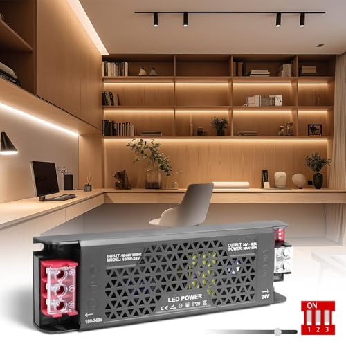 SUCIKORIO 24V Netzteil LED Trafo 150W Dimmbar LED Transformator 230V auf 24Volt 150W 6,2A Schlank Konstante Spannung Led Treiber Netzteil 24V Ultra Dünn Niedervolttrafo für Leds Strip, Halogenlampen von SUCIKORIO