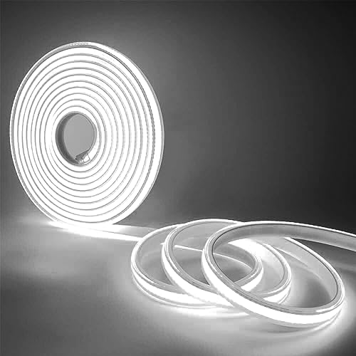 SUCIKORIO COB LED Streifen 2m, Wasserdicht IP65 Led Strip Weiß 6000K Led Lichterkette Außen 230V 288 LED/m Flexibler DIY Lichtband Aussenbereich mit Netzteil von SUCIKORIO