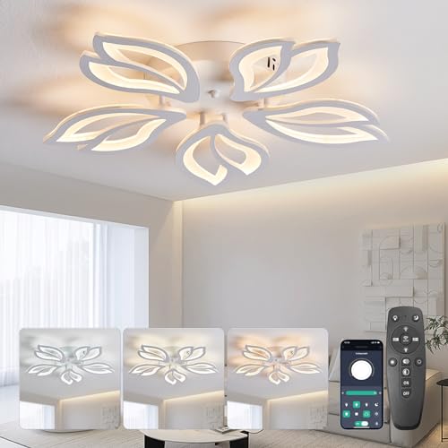 SUCIKORIO LED Deckenleuchte Dimmbar mit Fernbedienung, Modern LED Deckenlampe Wohnzimmer 48W Wohnzimmerlampe 2700K-6500K Schlafzimmerlampe Decke mit APP für Schlafzimmer, Küche, Badezimmer, Flur SUCIKORIO LED Deckenleuchte Dimmbar mit Fernbedienung, Modern LED Deckenlampe Wohnzimmer 48W Wohnzimmerlampe 2700K-6500K Schlafzimmerlampe Decke mit APP für Schlafzimmer, Küche, Badezimmer, Flur von SUCIKORIO