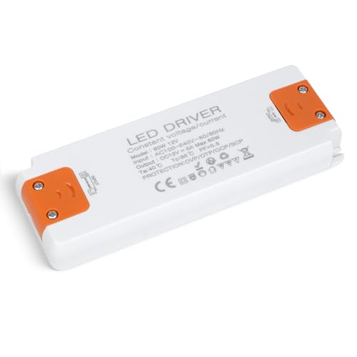 SUCIKORIO 12V 60W Netzteil LED Trafo LED Transformator 230V auf 12V 60W 5A Schlank Konstante Spannung Treiber Netzteil 12V Ultra Dünn Niedervolttrafo für Streifen, Lampen von SUCIKORIO