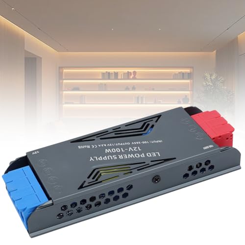 SUCIKORIO LED Trafo 12V 100W LED Transformator AC 230V auf DC 12 Volt 8,3A Ultra Dünn Konstante Spannung LED Treiber Netzteil 12V Schalt Niedervolttrafo für LED Lampen, LED Streifen von SUCIKORIO