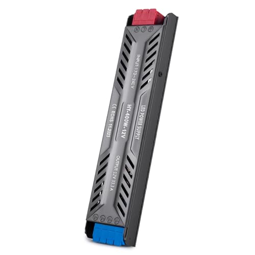 SUCIKORIO LED Trafo 12V 400W Transformator AC 230V Auf DC 12 Volt 33,3A Ultra Dünn Konstante Spannung Treiber Netzteil Schalt Niedervolttrafo für Lampen, Streifen, Halogenlampen von SUCIKORIO