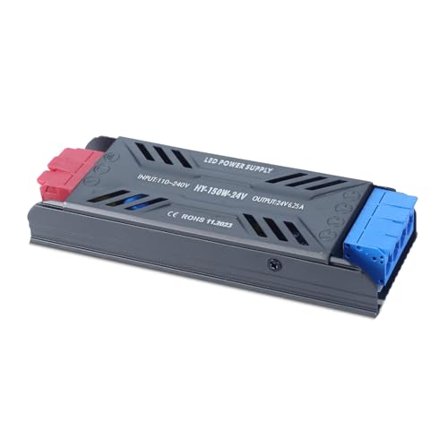 SUCIKORIO LED Trafo 24V 150W LED Transformator AC 230V auf DC 24 Volt 6,25A Ultra Dünn Konstante Spannung LED Treiber Netzteil 24V Schalt Niedervolttrafo für LED Lampen, LED Streifen, Halogenlampen von SUCIKORIO