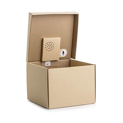 SUCK UK Musical Gift Box-Nehmen Sie Ihre eigene Nachricht auf, Papier, Braun 19.5 x 14.3 x 19.1 cm von SUCK UK