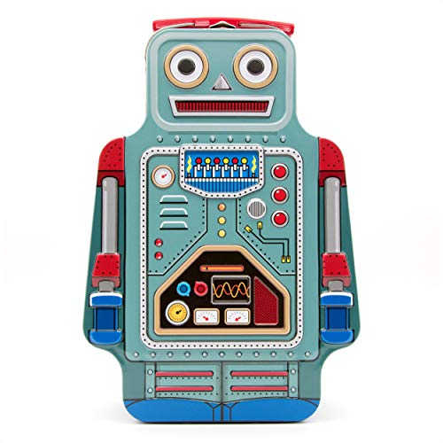Suck UK - Robotor Lunch Box | Brotdose Im Coolen Vintage Robotor-design | Robot | Blechdose | Aufbewahrungsbox | Pausenbrot | Frischhaltedose | Dose Mit Tragegriff | Essensbox | Jausenbox Kinder von SUCK UK