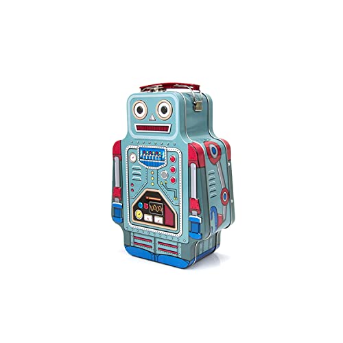 Suck UK - Robotor Lunch Box | Brotdose Im Coolen Vintage Robotor-design | Robot | Blechdose | Aufbewahrungsbox | Pausenbrot | Frischhaltedose | Dose Mit Tragegriff | Essensbox | Jausenbox Kinder von SUCK UK