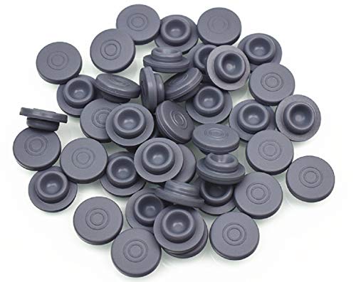 SUCOHANS 100 Stück Pilze selbstheilende Gummi-Injektionsanschlüsse, 13 mm Gummi-Flaschenverschluss, zum Abdichten von 6,35 mm oder 7 mm Öffnung, Dampfsterilisationsfest von SUCOHANS