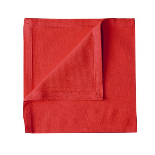 SUD ÉTOFFE Einfarbige Servietten, Baumwolle, rot, 40 x 40 von SUD ÉTOFFE