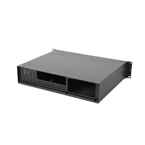 SUDEG Servergehäuse 2U Rack Gehäuse,14zoll Netzwerkschrank, 2HE Serverschrank für IT-Geräte, A/V-Geräte,Unterstützt 3 x 3,5 HDD or 2X 3,5 HDD + 1 x 2,5 SSD,80mm Lüftern von SUDEG