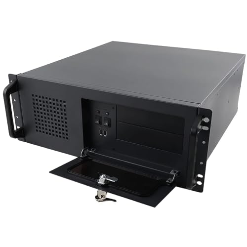 SUDEG 4U Netzwerkschrank zur Wandmontage, Server-Rack-Gehäuse mit verriegelbaren Tür-Seitenwänden und 7 x 3,5 HDD-Laufwerkschächten mit 80-mm-Lüfter, SL-450A von SUDEG