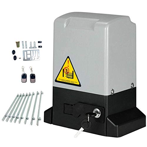SUDEG 550W Schiebetorantrieb Torantrieb Schiebetor automatischer Toröffner mit 2 Fernbedienungen max. Torgewicht 1200kg mit 4m Zahnstange für Hoftor von SUDEG