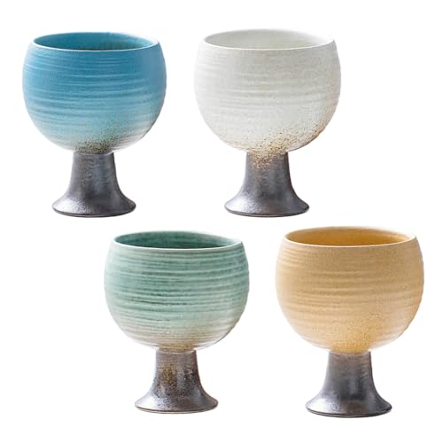 SUDOCA 4-teiliges Retro-Keramik-Kaffeetassen-Set Espresso-Schnapstassen 170 ml grobe Keramik Porzellan Teetassen-Set für Zuhause Büro Latte Kaffee Tee,A von SUDOCA