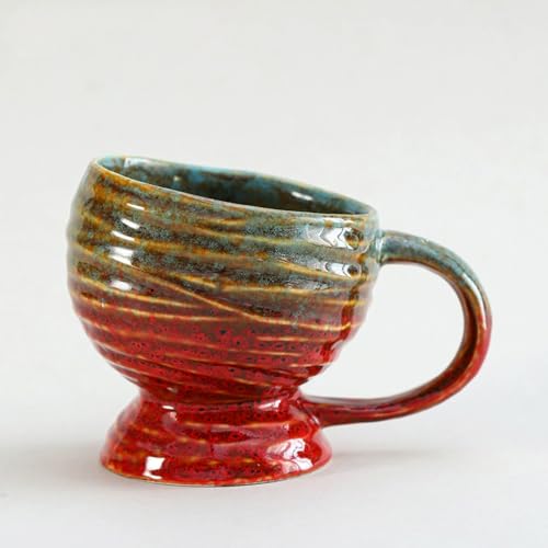 SUDOCA 400 ml Vintage-Keramikbecher Kaffee- und Bierbecher großer multifunktionaler Steinzeugbecher einzigartige Glasurkunst für das Home Office,A SUDOCA 400 ml Vintage-Keramikbecher Kaffee- und Bierbecher großer multifunktionaler Steinzeugbecher einzigartige Glasurkunst für das Home Office,A von SUDOCA