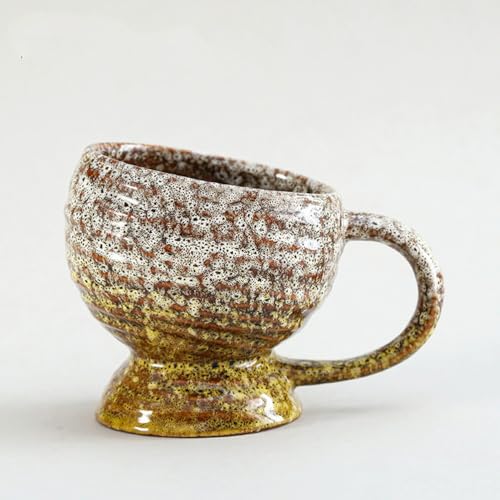 SUDOCA 400 ml Vintage-Keramikbecher Kaffee- und Bierbecher großer multifunktionaler Steinzeugbecher einzigartige Glasurkunst für das Home Office,F SUDOCA 400 ml Vintage-Keramikbecher Kaffee- und Bierbecher großer multifunktionaler Steinzeugbecher einzigartige Glasurkunst für das Home Office,F von SUDOCA