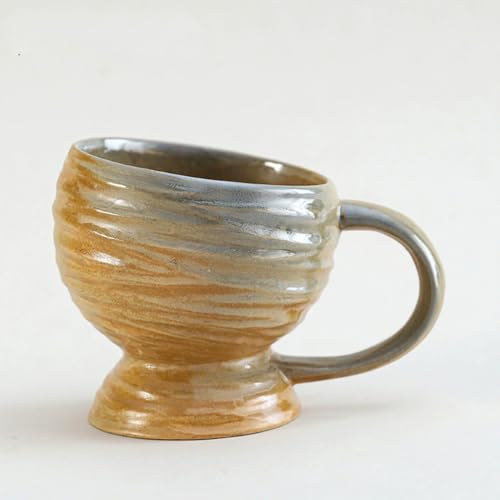 SUDOCA 400 ml Vintage-Keramikbecher Kaffee- und Bierbecher großer multifunktionaler Steinzeugbecher einzigartige Glasurkunst für das Home Office,G SUDOCA 400 ml Vintage-Keramikbecher Kaffee- und Bierbecher großer multifunktionaler Steinzeugbecher einzigartige Glasurkunst für das Home Office,G von SUDOCA