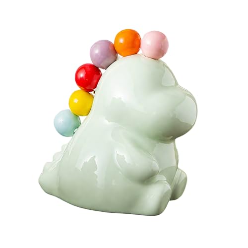 SUDOCA Keramik-Gabelset in Dinosaurierform mit 6 Dessert- und Kuchengabeln aus Edelstahl, Obstgabel für Partys, Heimküche,B von SUDOCA