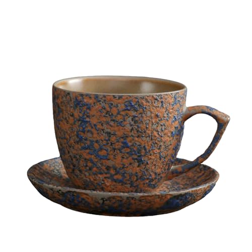 SUDOCA Keramik-Kaffeetassen-Set mit Untertassen florales Keramik-Teetassen-Set abstraktes Tintenspritzer-Design für den Einsatz zu Hause im Café oder im Hotel,B2 SUDOCA Keramik-Kaffeetassen-Set mit Untertassen florales Keramik-Teetassen-Set abstraktes Tintenspritzer-Design für den Einsatz zu Hause im Café oder im Hotel,B2 von SUDOCA