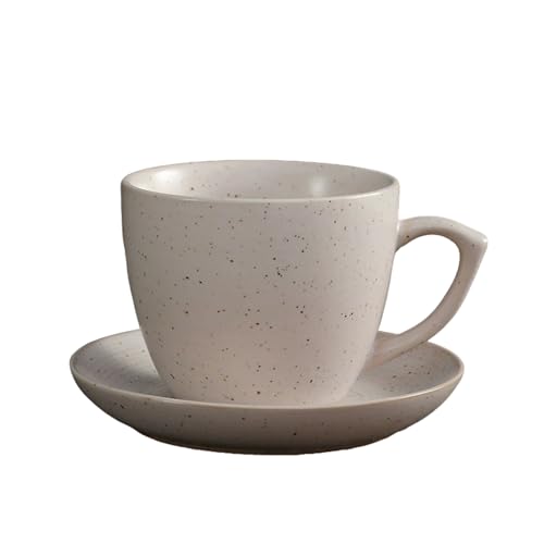 SUDOCA Keramik-Kaffeetassen-Set mit Untertassen florales Keramik-Teetassen-Set abstraktes Tintenspritzer-Design für den Einsatz zu Hause im Café oder im Hotel,B4 von SUDOCA