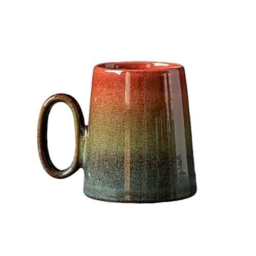 SUDOCA Keramiktasse mit Farbverlaufsglasur – 400 ml große Vintage-Kaffeetasse, ästhetische Ombré-Teetasse für das Home Office,14 von SUDOCA