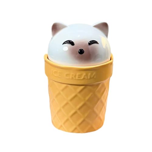 SUDOCA Niedliche Keramiktasse in Apfelform mit Eistüte – 300 ml, neuartige Kaffeetasse für Desserts, für das Home Office,B von SUDOCA