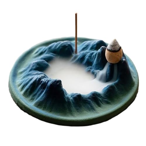 SUDOCA Räuchergefäß mit Rückfluss aus Keramik Halter für Zen-Meditation und Aromatherapie mit nach unten gerichtetem Rauchdesign für den Schreibtisch im Homeoffice und Teetisch,A von SUDOCA