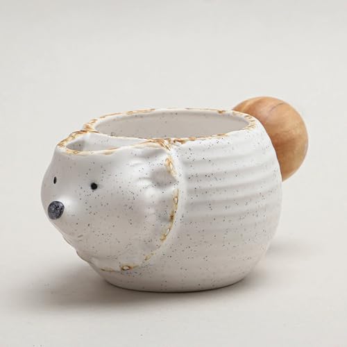SUDOCA Tasse in Tierform Keramik-Kaffeetasse mit Holzgriff kreative Steingut-Tasse Vintage rustikale Teetasse für Zuhause, Büro, Café,C1 SUDOCA Tasse in Tierform Keramik-Kaffeetasse mit Holzgriff kreative Steingut-Tasse Vintage rustikale Teetasse für Zuhause, Büro, Café,C1 von SUDOCA