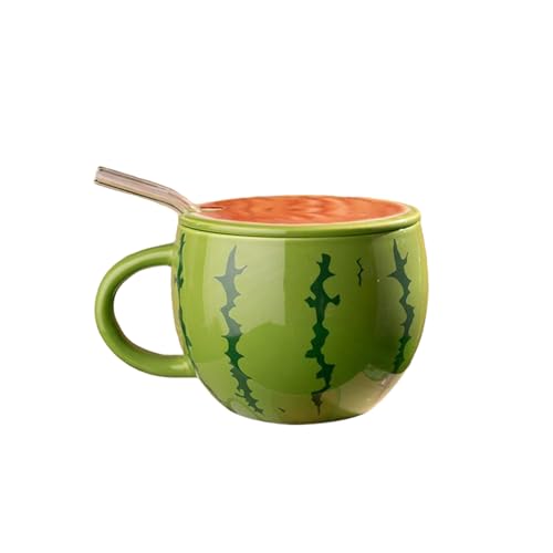 SUDOCA Wassermelonenförmiger Keramik-Kaffeebecher Espresso-Schnapsbecher 450 ml grobes Keramik-Porzellan-Teetassen-Set für das Home Office Latte Kaffee Tee,A SUDOCA Wassermelonenförmiger Keramik-Kaffeebecher Espresso-Schnapsbecher 450 ml grobes Keramik-Porzellan-Teetassen-Set für das Home Office Latte Kaffee Tee,A von SUDOCA