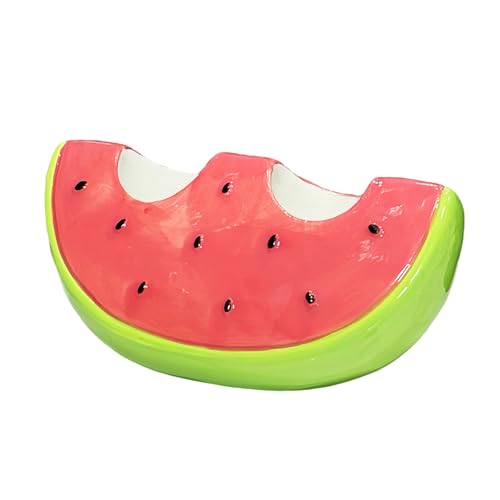 SUDOCA Wassermelonenförmiger Keramik-Zahnbürstenhalter für elektrische Zahnbürsten – Zahnpastaständer mit 2 Fächern für die Badezimmertheke,A von SUDOCA