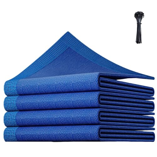 SUEBAIHUO Balkon Sichtschutz Anpassbare Größe Sonnenschutz Netz UV-Schutz,wetterbeständiges,Befestigungsschnur (160 g/m² Polyethylen, Blau) von SUEBAIHUO