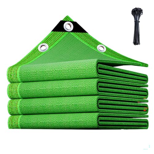 SUEBAIHUO Balkon Sichtschutz Anpassbare Größe Sonnenschutz Netz UV-Schutz,wetterbeständiges,Befestigungsschnur (160 g/m² Polyethylen, Grün) von SUEBAIHUO