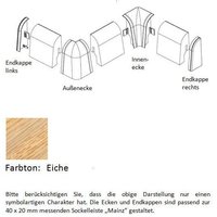 Außenecken für MDF-Sockelleisten 40x20 mm - Eiche von SÜDBROCK