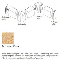 Innenecken für MDF-Sockelleisten 40x20 mm - Eiche von SÜDBROCK