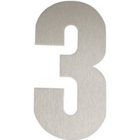 Südmetall Hausnummer, 3, Silber, Edelstahl, 15,7 x 22,7 x 1,8 cm - silberfarben von Südmetall