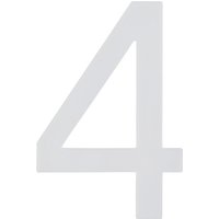 Südmetall Hausnummer, 4, Weiß, Kunststoff, 9,7 x 18 x 0,4 cm, nachtleuchtend - weiss von Südmetall