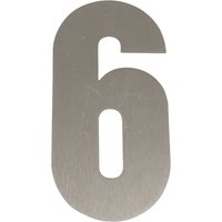 Südmetall Hausnummer, 6, Silber, Edelstahl, 15,7 x 22,7 x 1,8 cm - silberfarben von Südmetall
