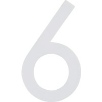 Südmetall Hausnummer, 6, Weiß, Kunststoff, 9,7 x 18 x 0,4 cm, nachtleuchtend - weiss von Südmetall