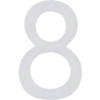 Südmetall Hausnummer, 8, Weiß, Kunststoff, 9,7 x 18 x 0,4 cm, nachtleuchtend - weiss von Südmetall