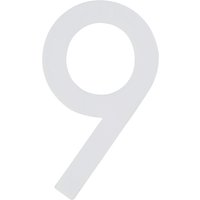 Südmetall Hausnummer, 9, Weiß, Kunststoff, 9,7 x 18 x 0,4 cm, nachtleuchtend - weiss von Südmetall