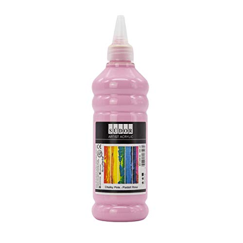 SÜDOR Acrylfarbe 500 ml – Geeignet für Acryl-Pouring. Hochpigmentierte, deckende Künstler-Malfarbe zum Bemalen auf Holz, Leinwand, Stein, Papier & Metall (Pastellrosa (Rosa Kreidefarbe)) von SÜDOR