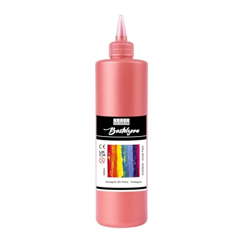 SÜDOR Acrylfarbe 500 ml – Geeignet für Acryl-Pouring. Hochpigmentierte Künstler-Malfarbe zum Bemalen auf Holz, Leinwand, Stein, Papier & Metall (Gold (Roségold, Altrosa)) von SÜDOR